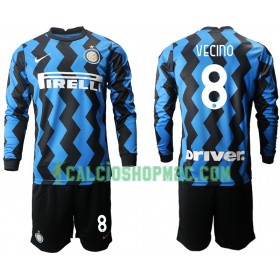 Inter Milan Matias Vecino 8 Bambino Maglia Prima 2020/2021 Manica Lunga (+ Pantaloncini)